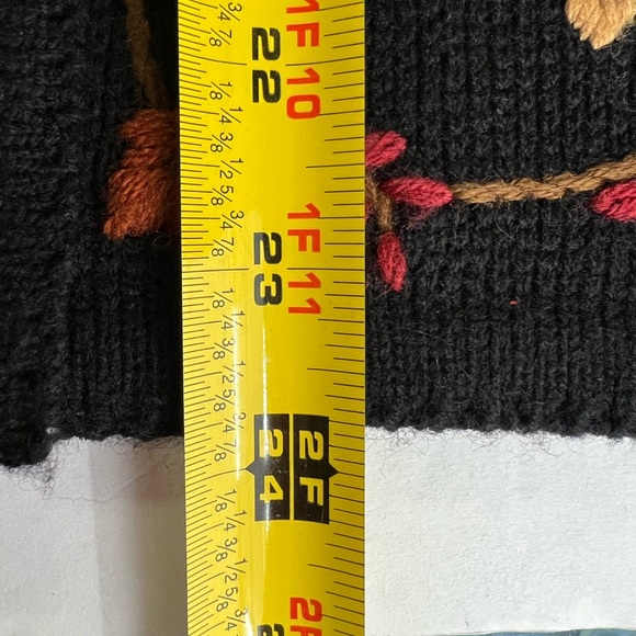 Crystal Kobe vintage button up sweater cardigan fall leaves embroidered M dots - Picture 9 of 9